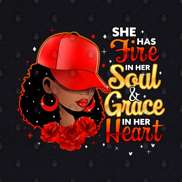 She Has Fire In Her Soul and Grace In Her Heart, Black Woman by UrbanLifeApparel